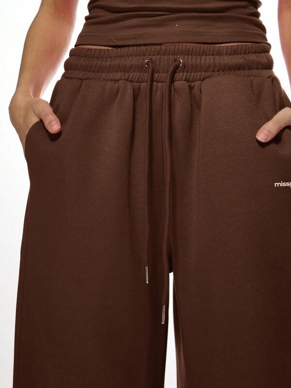 Missguided MISSGUIDED Wide Leg Drawstring Sweatpants With Elastic Waistband