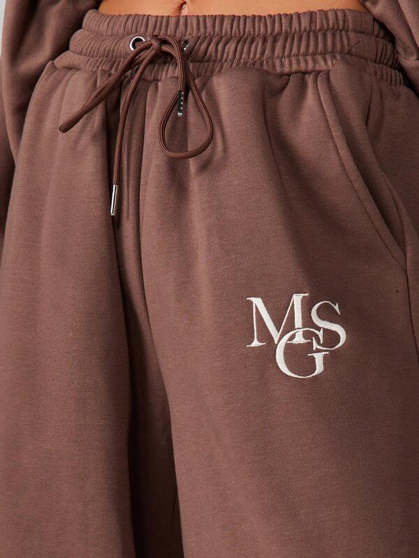 Missguided MISSGUIDED Wide Leg Drawstring Sweatpants With Logo
