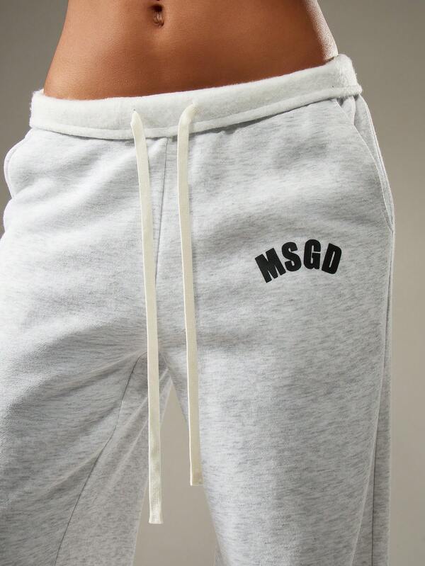 Missguided MISSGUIDED Wide Leg Drawstring Sweatpants With Logo Detail