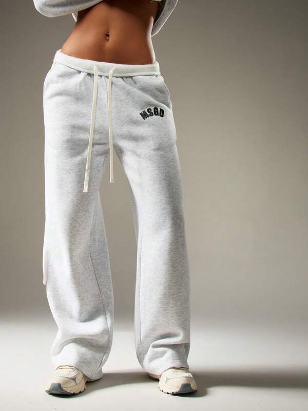 missguided MISSGUIDED Wide Leg Drawstring Sweatpants With Logo Detail