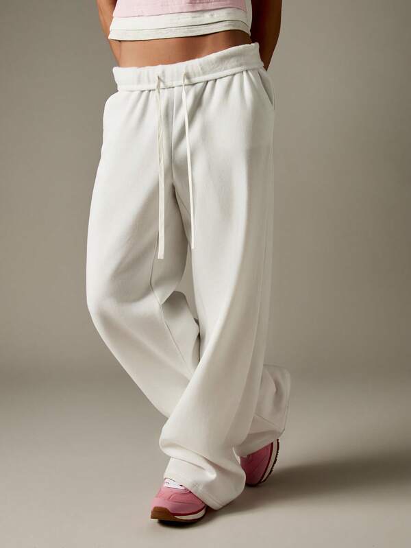 Missguided MISSGUIDED Wide Leg Drawstring Sweatpants With Side Pockets