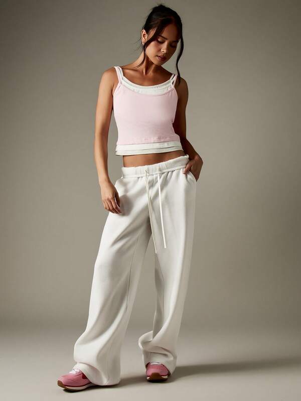 Missguided MISSGUIDED Wide Leg Drawstring Sweatpants With Side Pockets