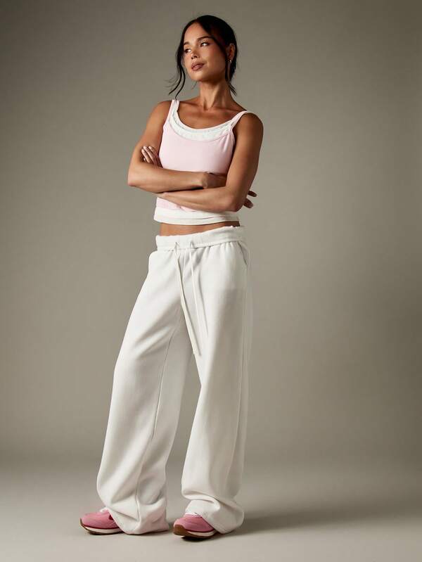 missguided MISSGUIDED Wide Leg Drawstring Sweatpants With Side Pockets