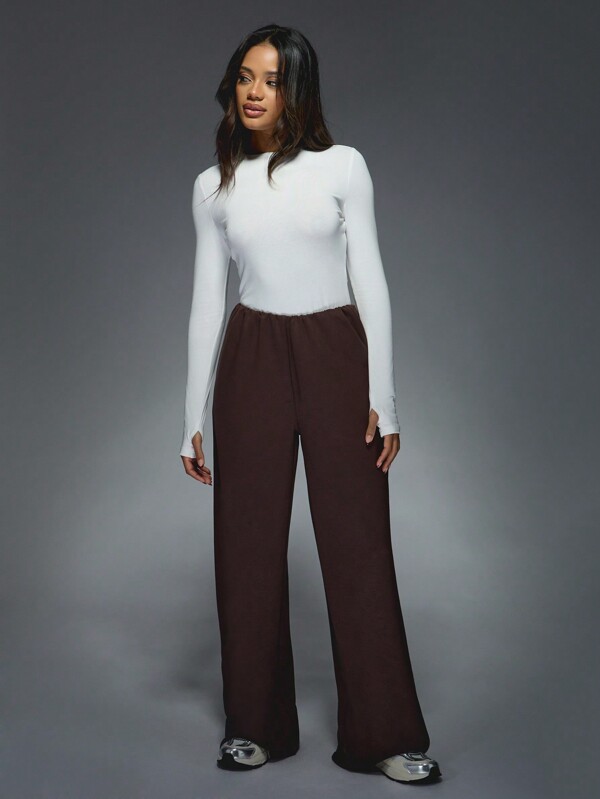 Missguided MISSGUIDED Wide Leg Elastic Waistband Sweatpants