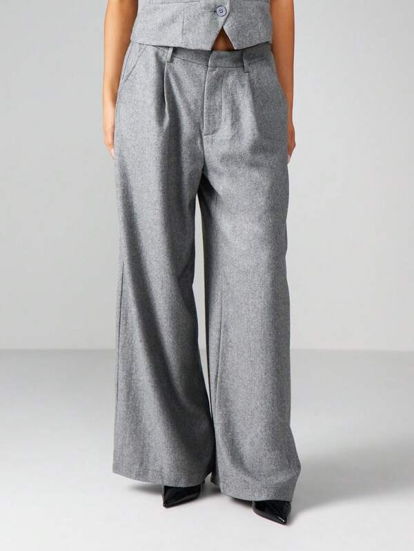 missguided MISSGUIDED Wide Leg High Waisted Dress Pants