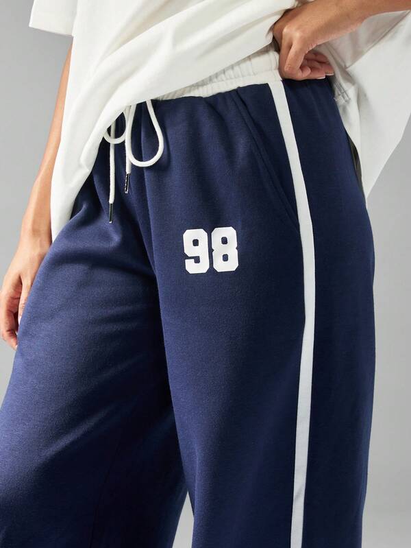 Missguided MISSGUIDED Wide Leg Jogger Pants With Side Stripe Detail