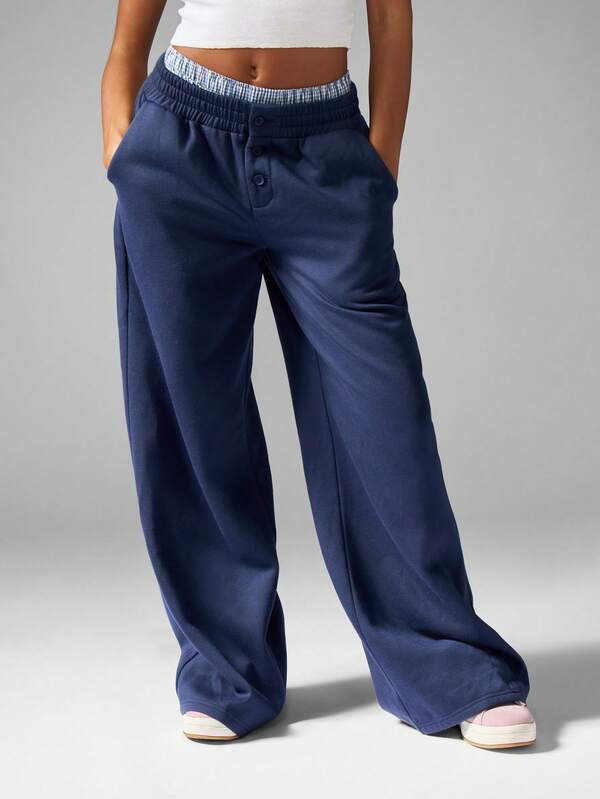 Missguided MISSGUIDED Wide Leg Jogger Pants With Varsity Number Detail