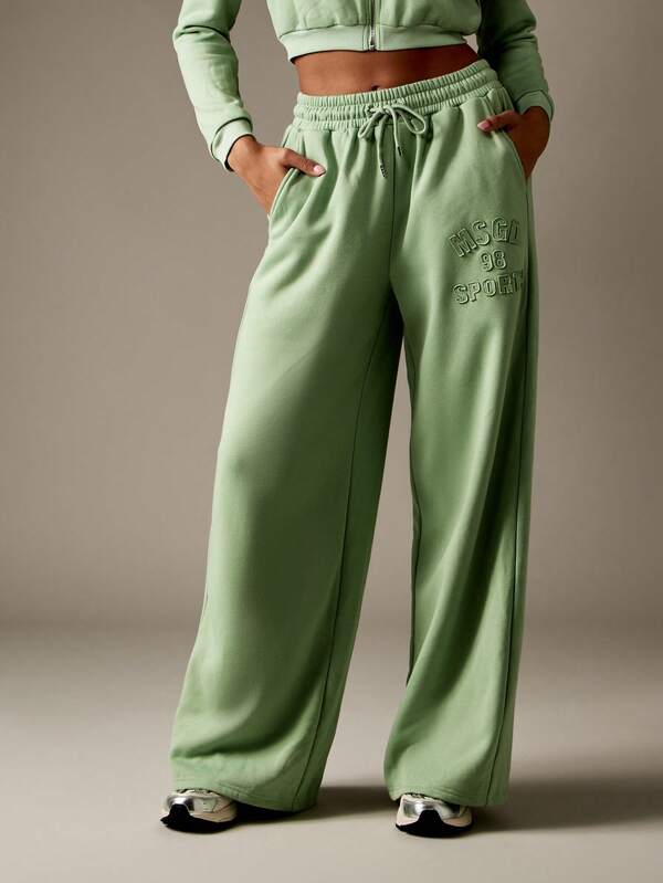 missguided MISSGUIDED Wide Leg Jogger Sweatpants With Drawstring Waist
