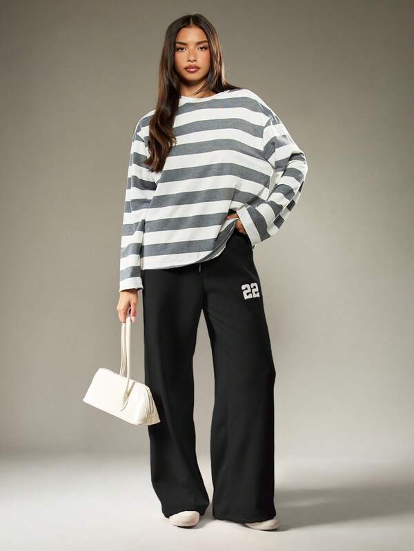 Missguided MISSGUIDED Wide Leg Jogger With Number Applique