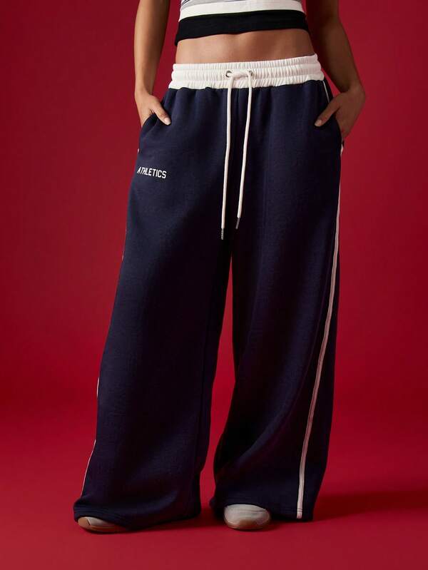 Missguided MISSGUIDED Wide Leg Joggers With Contrast Waistband