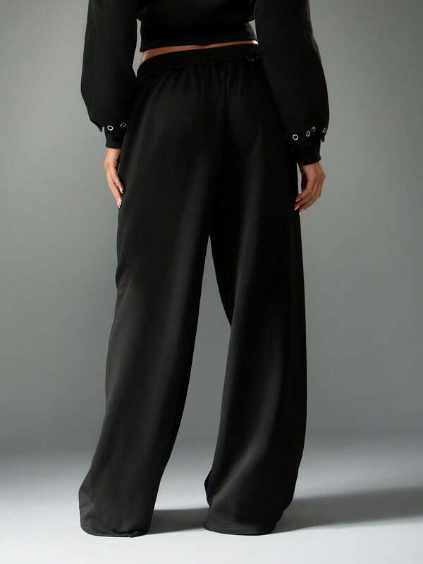 Missguided MISSGUIDED Wide Leg Joggers With Eyelet Detail