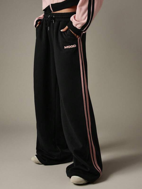 Missguided MISSGUIDED Wide Leg Joggers With Side Stripe Detail