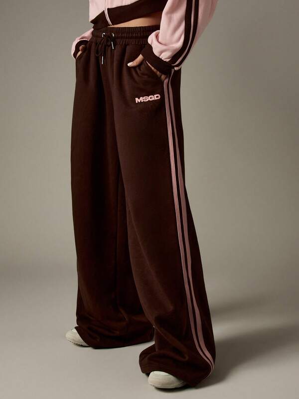Missguided MISSGUIDED Wide Leg Joggers With Side Stripe Detail