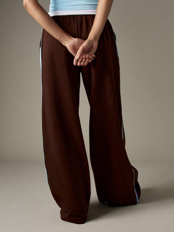 Missguided MISSGUIDED Wide Leg Joggers With Side Stripes