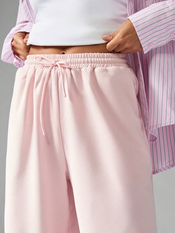 Missguided MISSGUIDED Wide Leg Palazzo Pants With Drawstring Waist