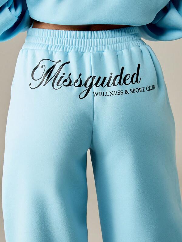 Missguided MISSGUIDED Wide Leg Palazzo Sweatpants With Elastic Waistband