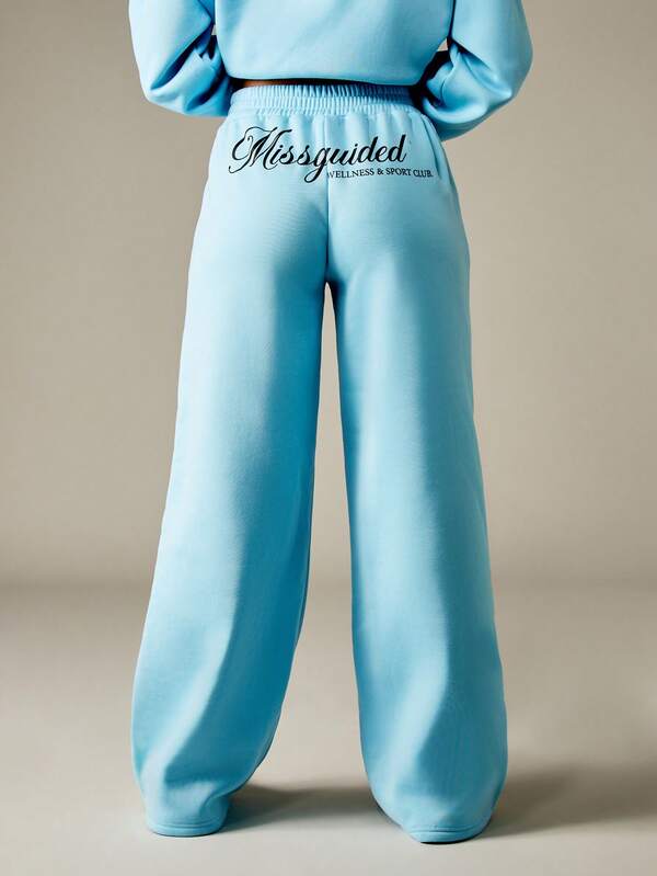 missguided MISSGUIDED Wide Leg Palazzo Sweatpants With Elastic Waistband