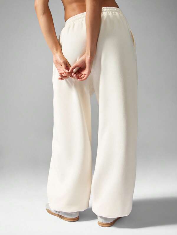 Missguided MISSGUIDED Wide Leg Palazzo Sweatpants With Monogram Print