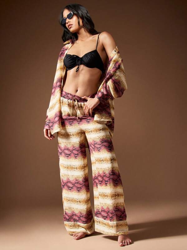 missguided MISSGUIDED Wide Leg Pants And Bralette Two Piece Set