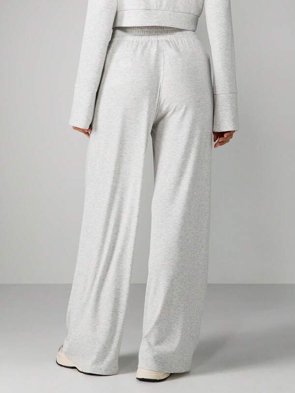 Missguided MISSGUIDED Wide Leg Ribbed Lounge Pants With Drawstring