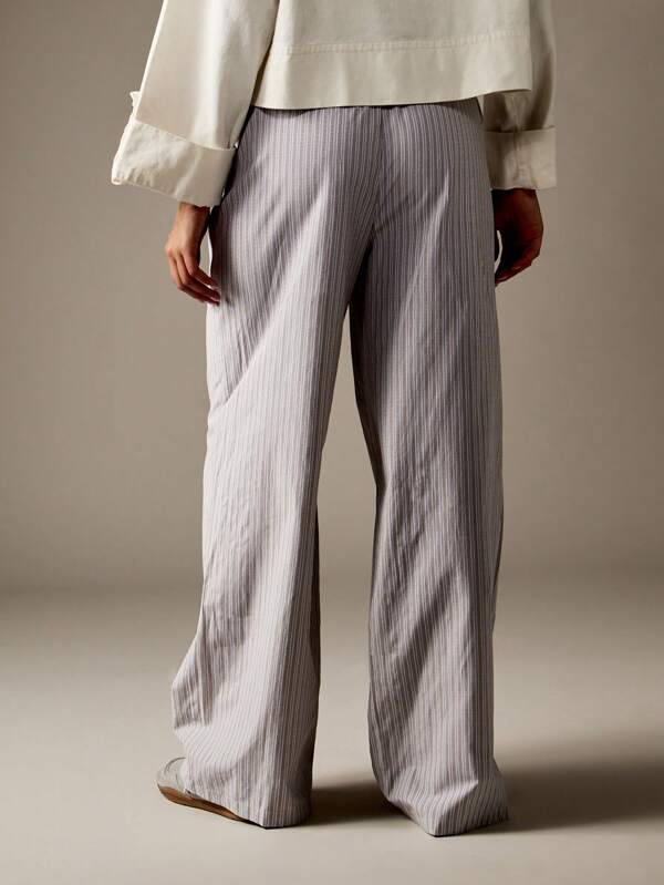 Missguided MISSGUIDED Wide Leg Striped Palazzo Pants With Elastic Waist