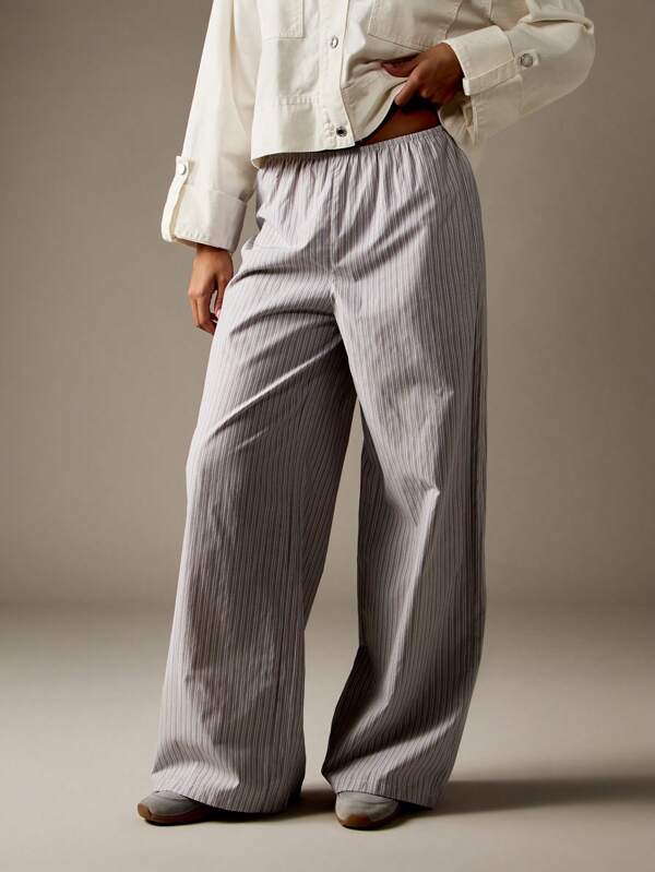 missguided MISSGUIDED Wide Leg Striped Palazzo Pants With Elastic Waist