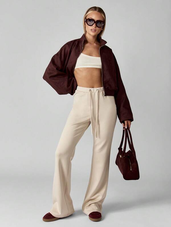 Missguided MISSGUIDED Wide Leg Sweatpants With Patch Pockets