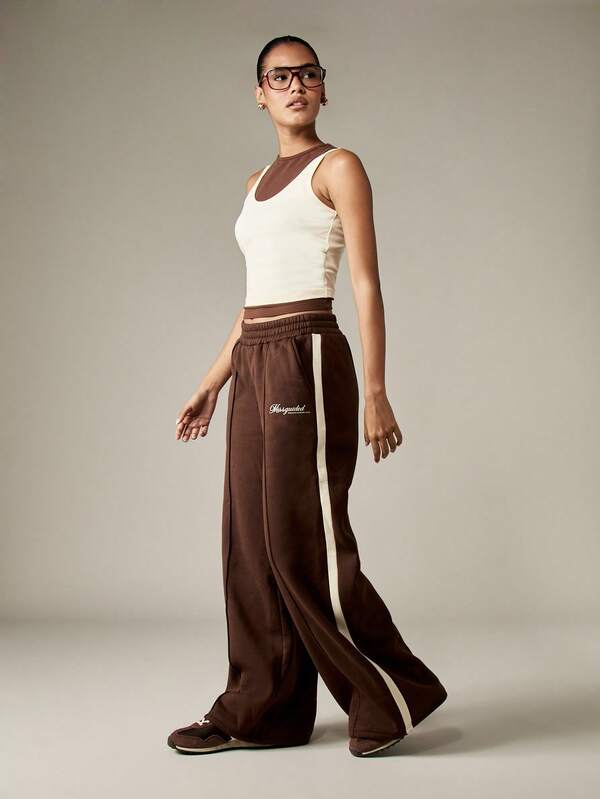 Missguided MISSGUIDED Wide Leg Sweatpants With Side Stripe Detail