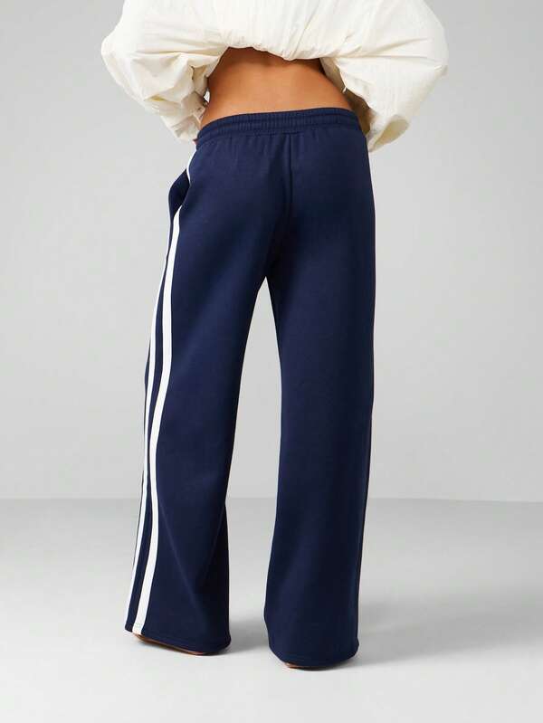 Missguided MISSGUIDED Wide Leg Track Pants With Contrast Side Stripes