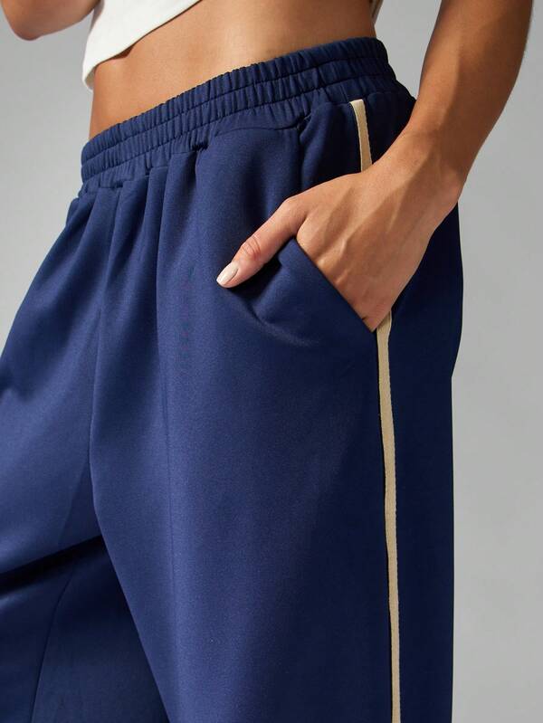 Missguided MISSGUIDED Wide Leg Track Pants With Side Stripe Detail