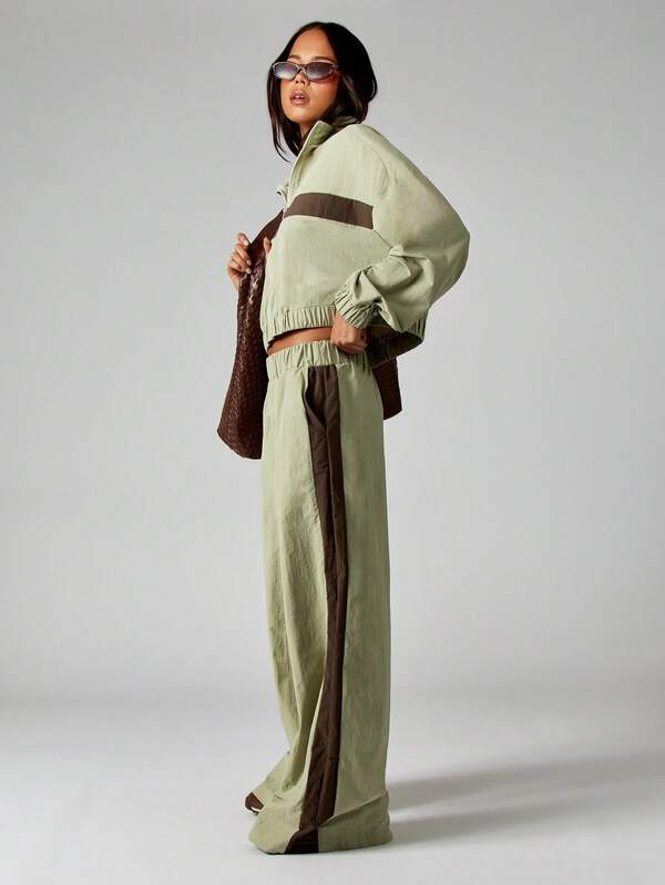 Missguided MISSGUIDED Wide Leg Track Pants With Side Stripes