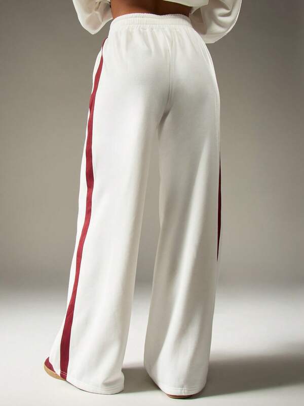 Missguided MISSGUIDED Wide Leg Track Pants With Side Stripes And Elastic Waist