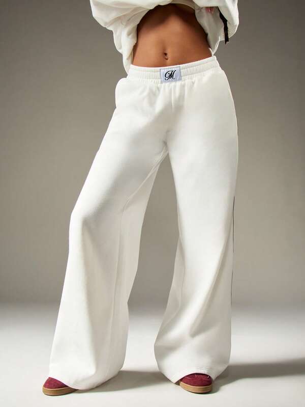 Missguided MISSGUIDED Wide Leg Track Pants With Side Stripes And Elastic Waist