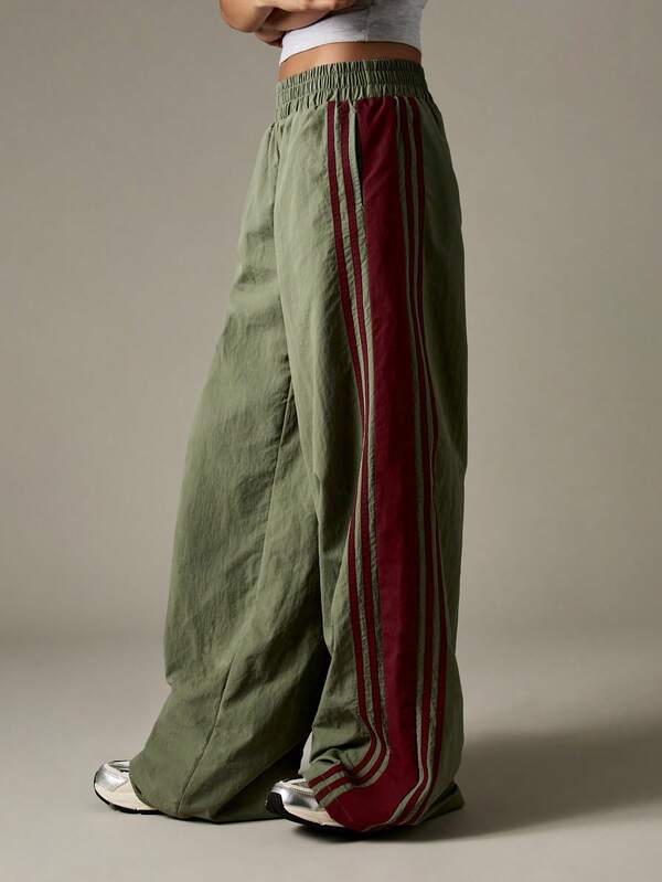 Missguided MISSGUIDED Wide Leg Track Pants With Side Stripes