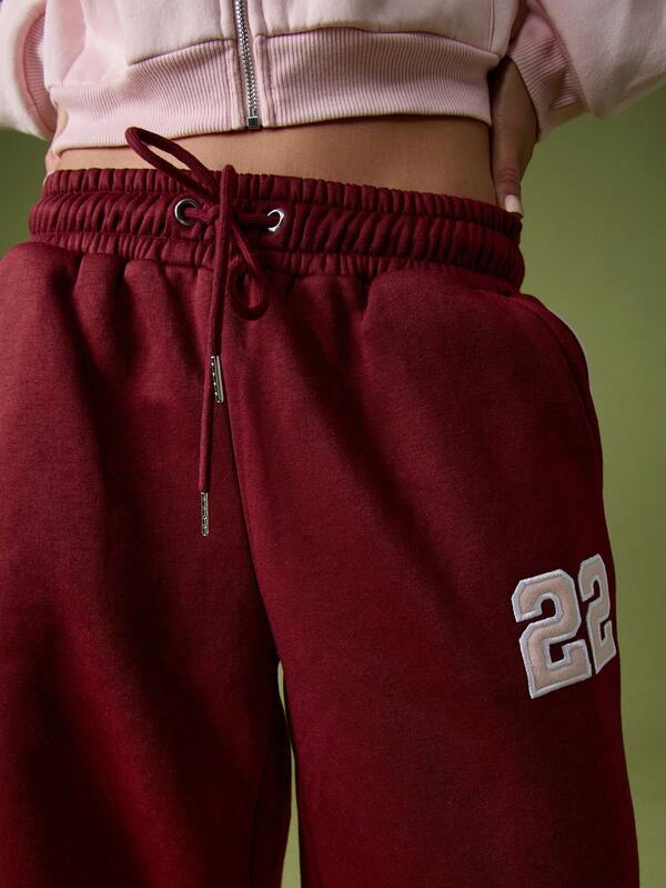 Missguided MISSGUIDED Wide Leg Varsity Number Joggers