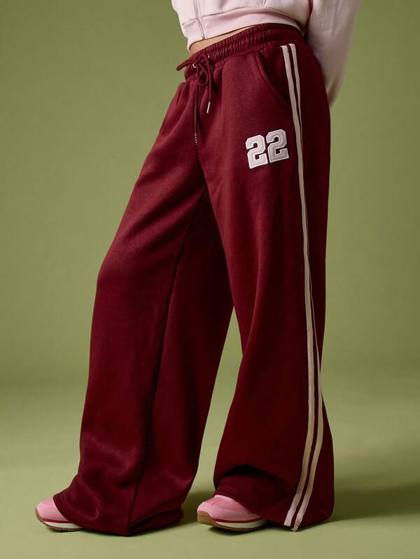 missguided MISSGUIDED Wide Leg Varsity Number Joggers