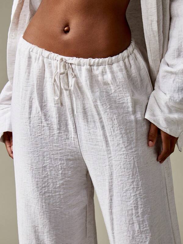 Missguided MISSGUIDED Women Linen Oversized Wide Leg Two Piece Outfit