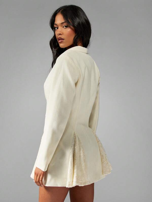 Missguided MISSGUIDED Women Mini Dress With Lace Godet Panels And Statement Sleeves