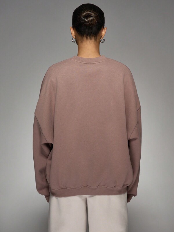 Missguided MISSGUIDED Women Oversized Sweatshirt Pullover Text Graphic