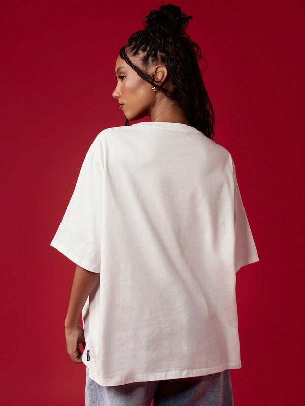 Missguided MISSGUIDED Women's Varsity Style Oversize Graphic T-Shirt