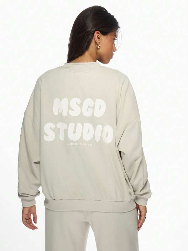 Missguided MISSGUIDED Women Sweatshirt Oversized Streetwear Casual Pullover Top