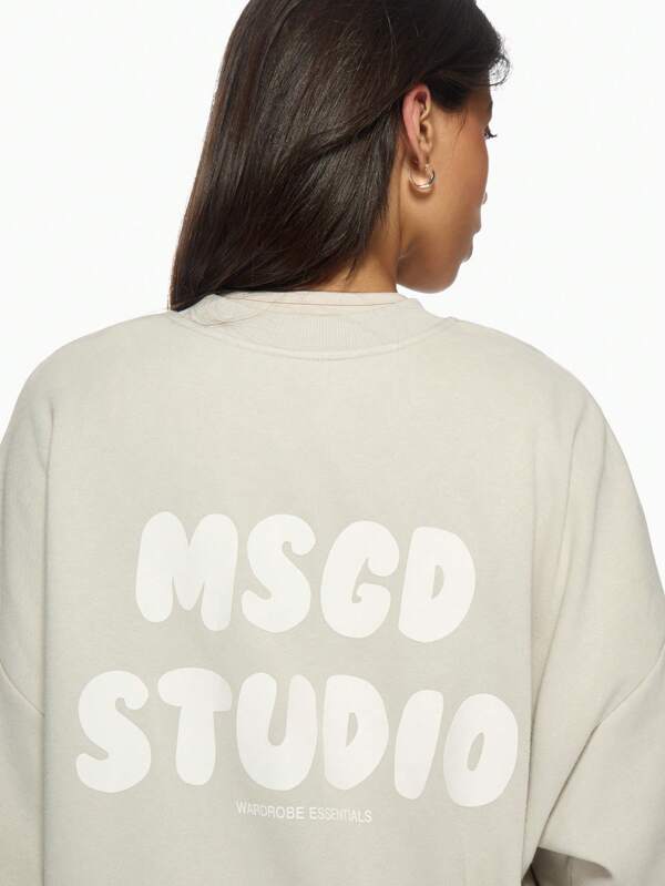 Missguided MISSGUIDED Women Sweatshirt Oversized Streetwear Casual Pullover Top