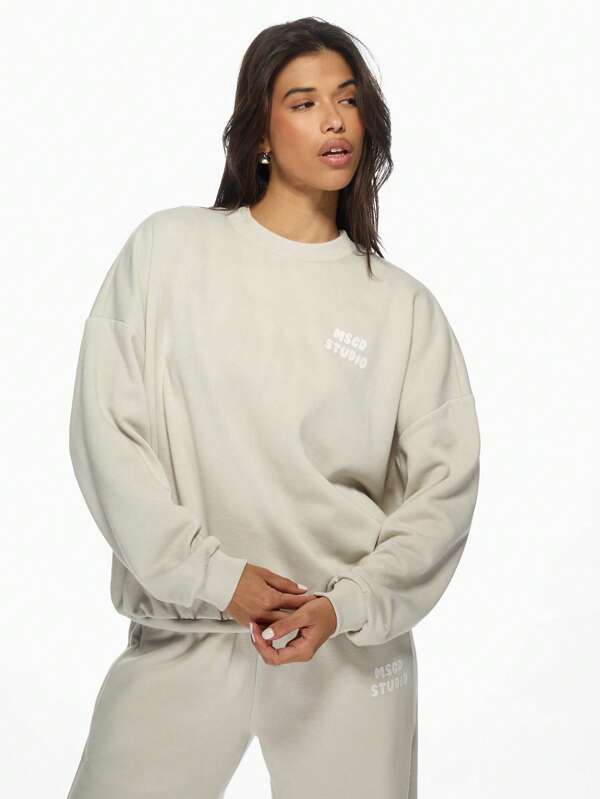 missguided MISSGUIDED Women Sweatshirt Oversized Streetwear Casual Pullover Top