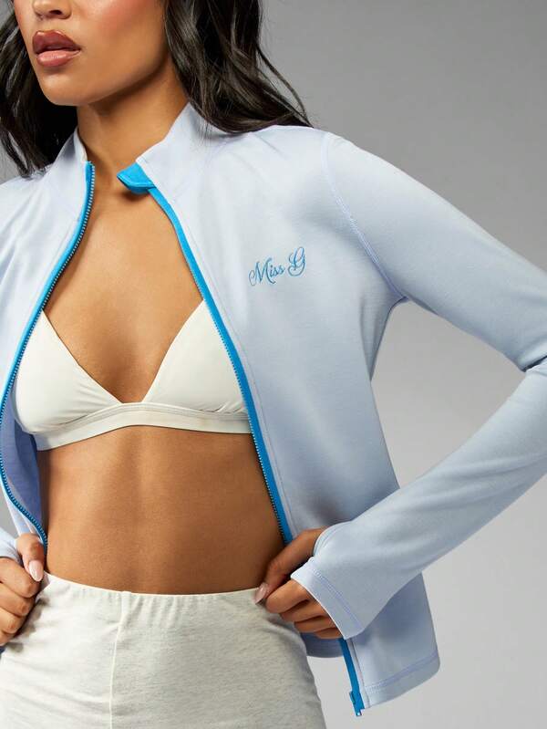 Missguided MISSGUIDED Workout Running Active Wear Half Zip Jacket