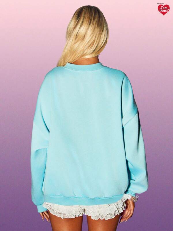 Missguided MISSGUIDED X Carebears MISSGUIDED Character Graphic Oversized Sweatshirt With Round Neck
