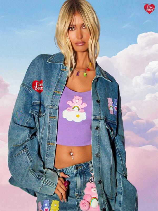 Missguided MISSGUIDED X Carebears MISSGUIDED Oversized Denim Jacket With Graphics