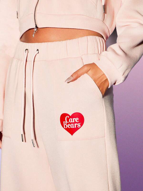 Missguided MISSGUIDED X Carebears MISSGUIDED Wide Leg Sweatpants With Print