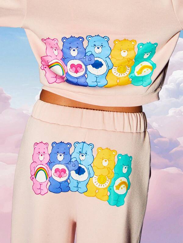 Missguided MISSGUIDED X Carebears MISSGUIDED Wide Leg Sweatpants With Print