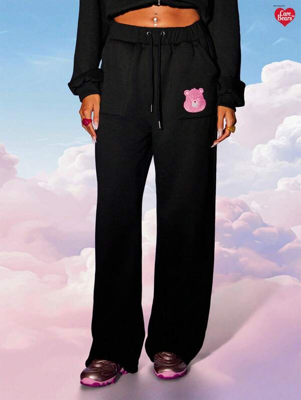 missguided MISSGUIDED x Carebears MISSGUIDED Wide Leg Sweatpants With Patch Design
