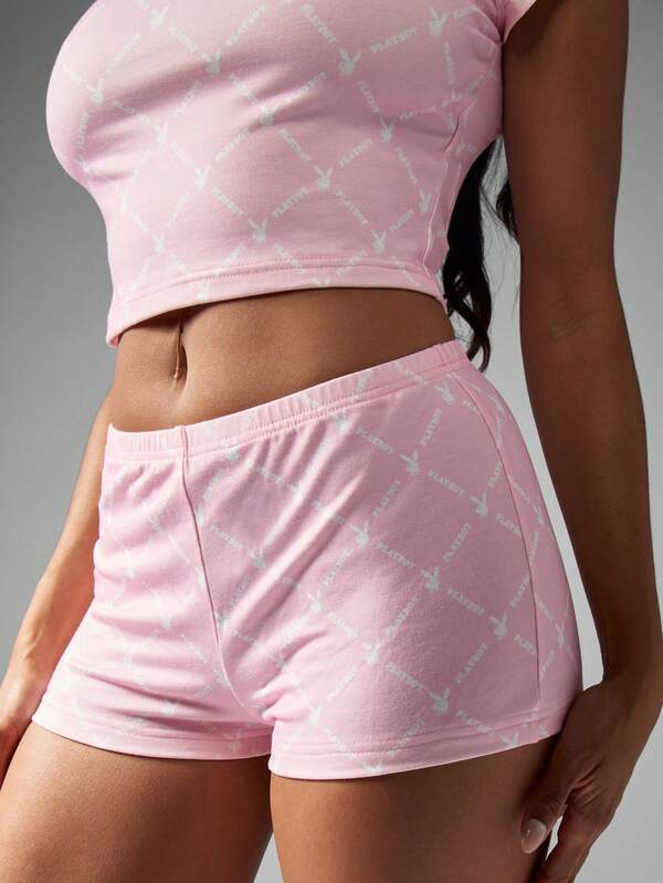 Missguided Missguided X Playboy All Over Print Casual Comfort Lounge Set